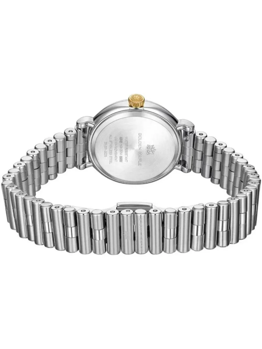 Women's Silver Diamond Bezel Mother-of-pearl Dial Adjustable Bracelets Watch